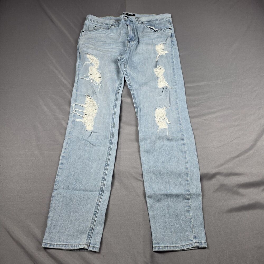 Mens Empyre Verge Distressed Jeans Size 34 Light Wash Destroyed Denim Pants
